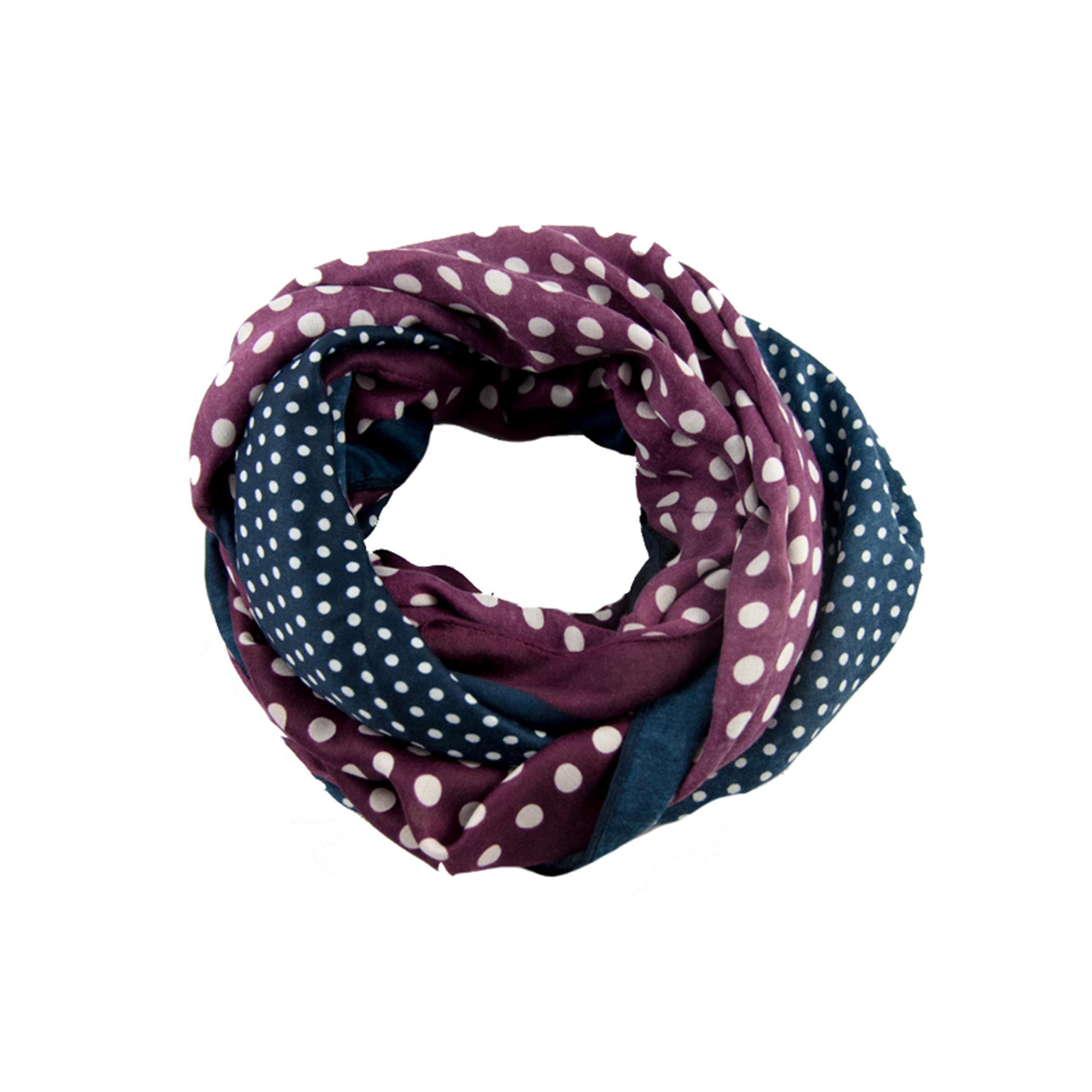 Sciarpa Unisex -  Pois Bordeaux e Blu